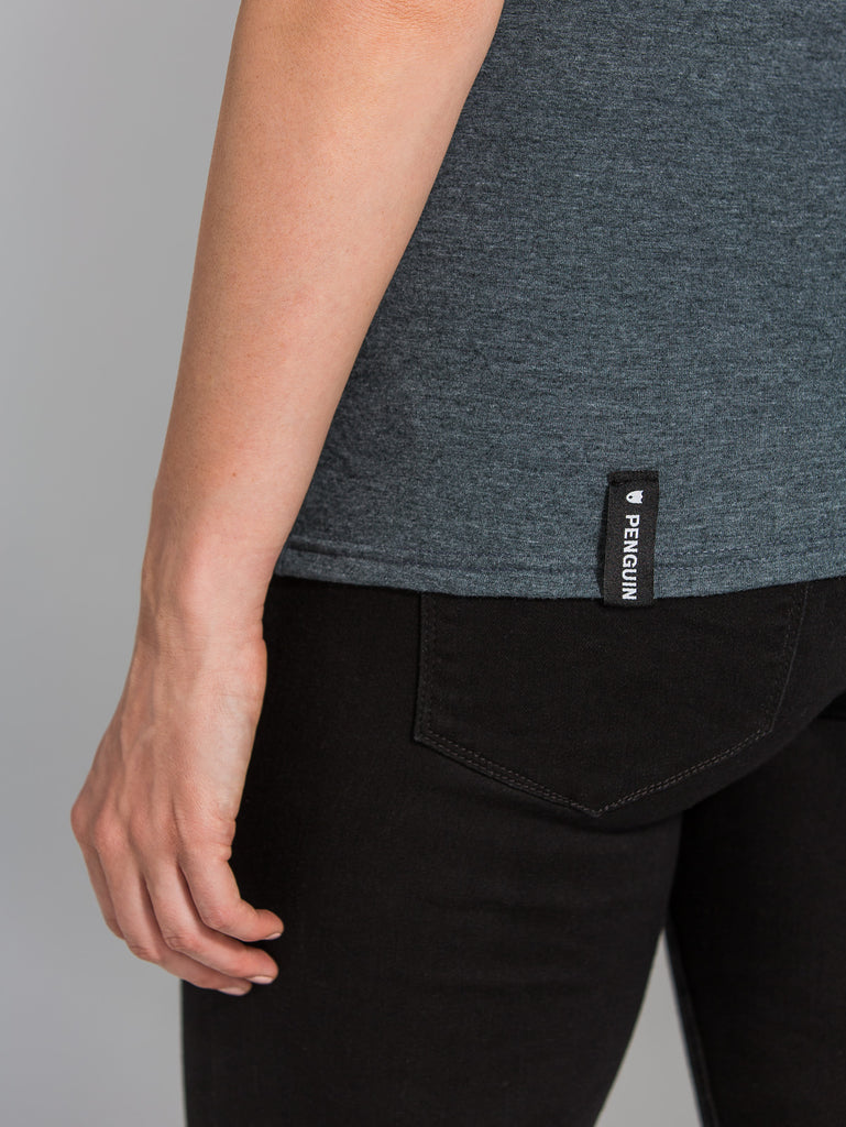 T-shirt classique femme gris charbon